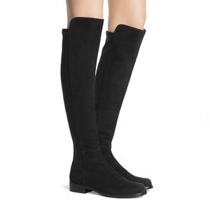Stuart Weitzman OTK 50/50 Black Suede Boots